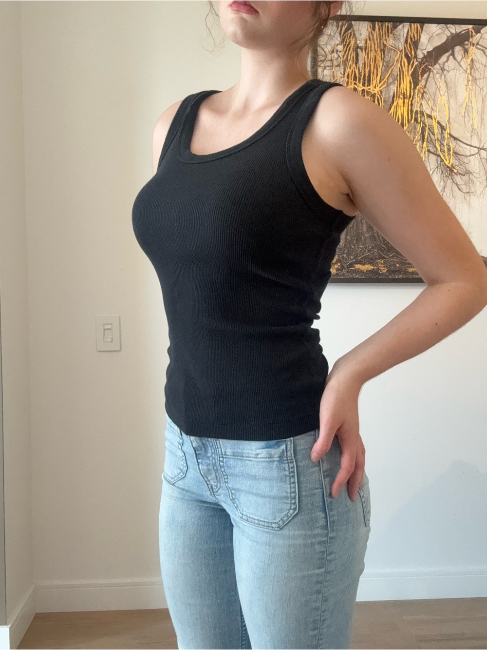 Universal Thread Black Ribbed Tank Top